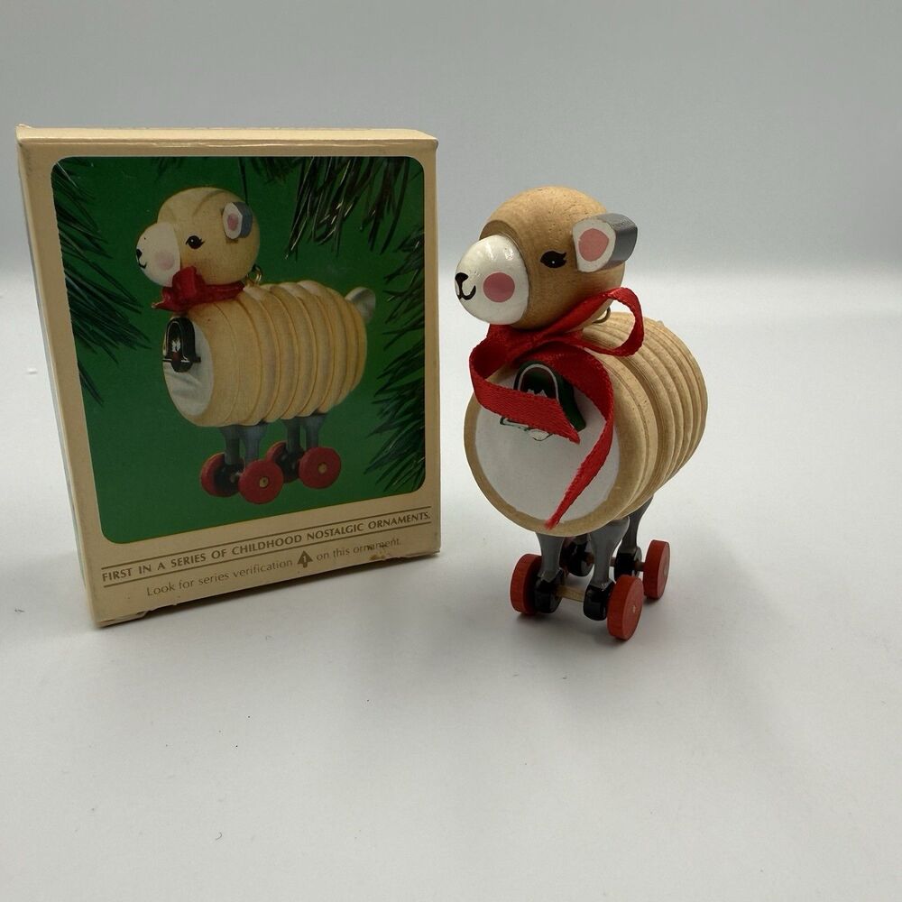 Hallmark Keepsake Ornament Wooden Lamb 1984 Vintage